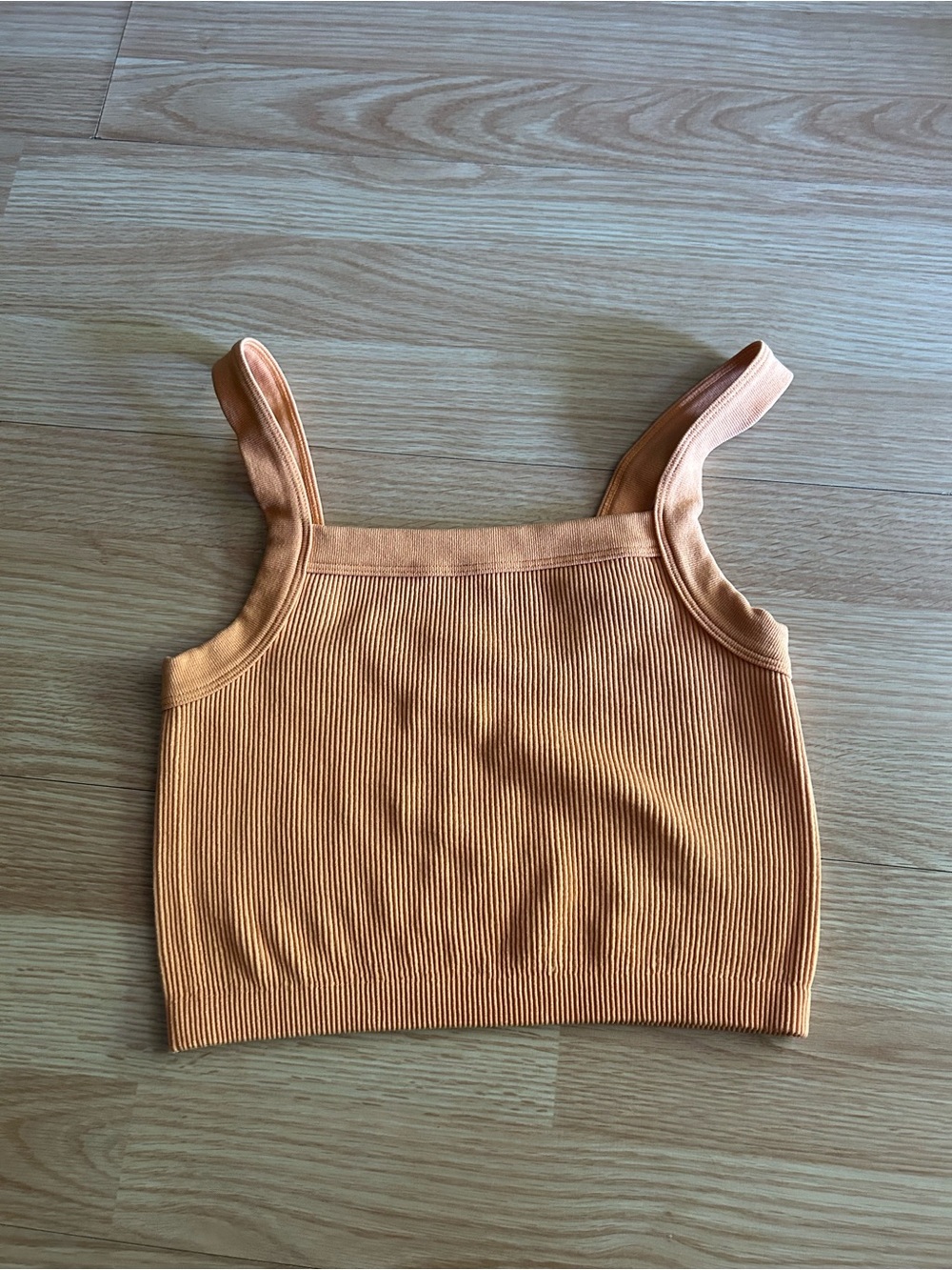 Cotton On Light Oranges Ribbed Cropped Tank Medium